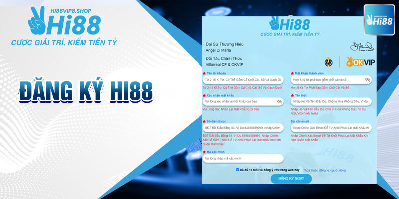 Hướng Dẫn Đăng Ký Hi88vip8 - Khởi Đầu Trải Nghiệm Cược Đỉnh Cao